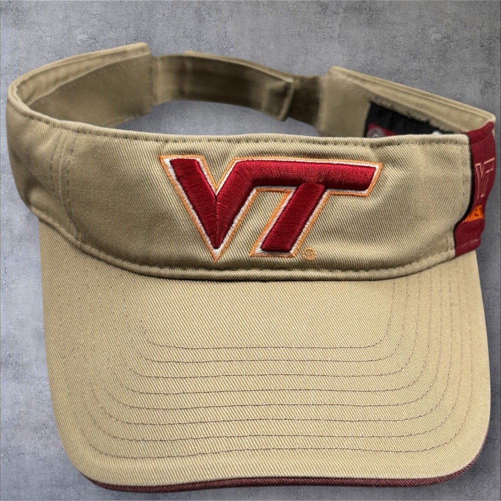 Starter Virginia Tech Hokies Visor Tan Embroidered Logo Adjustable Hat Licensed